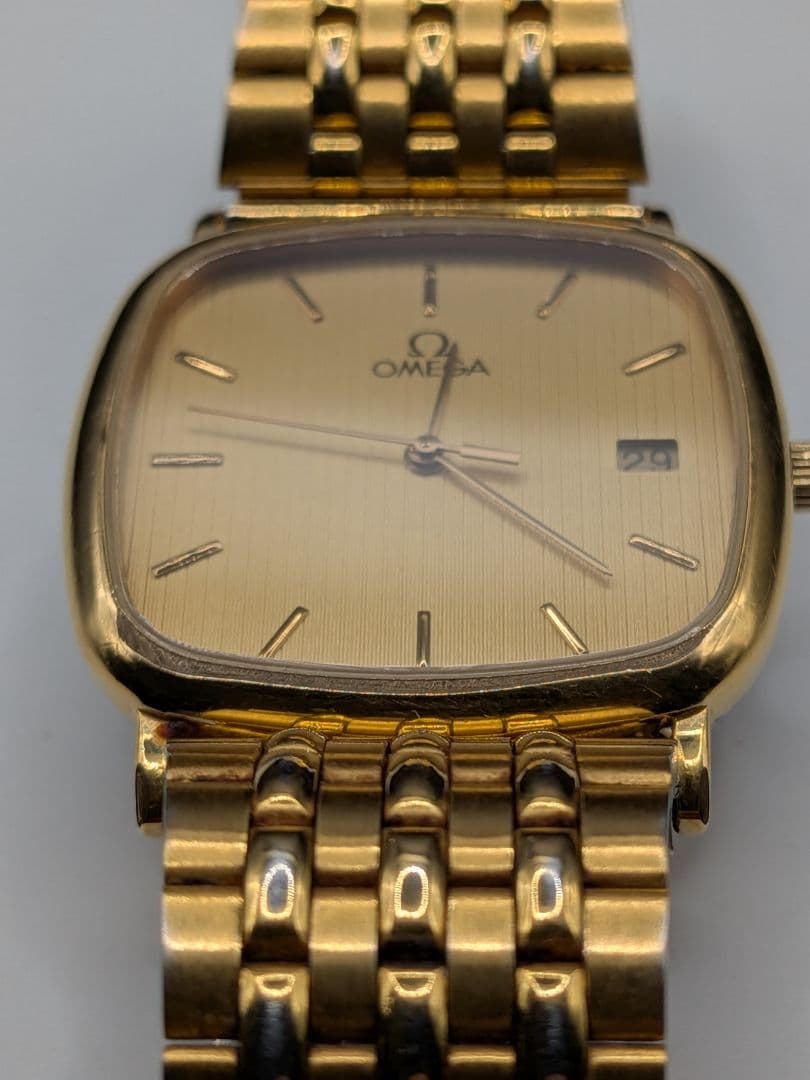 【稼働品】オメガ・デビル・スクエアゴールドクォーツ・レディース・デヴィル・②