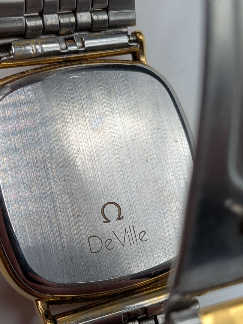 【稼働品】オメガ・デビル・スクエアゴールドクォーツ・レディース・デヴィル・②