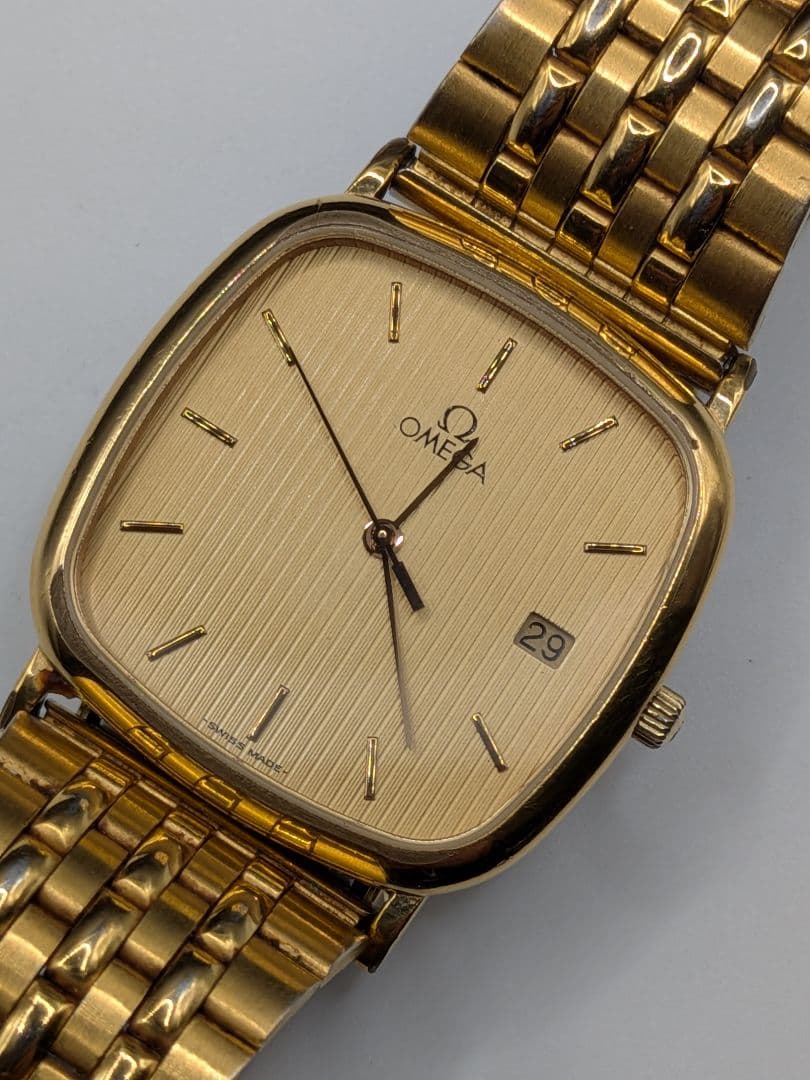 【稼働品】オメガ・デビル・スクエアゴールドクォーツ・レディース・デヴィル・②