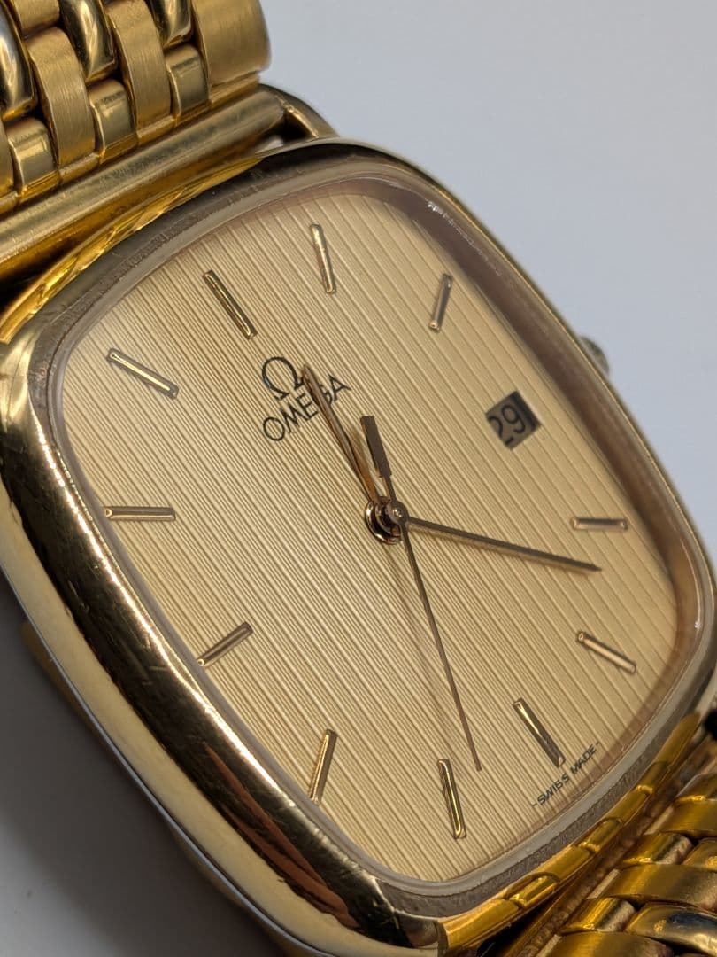 【稼働品】オメガ・デビル・スクエアゴールドクォーツ・レディース・デヴィル・②