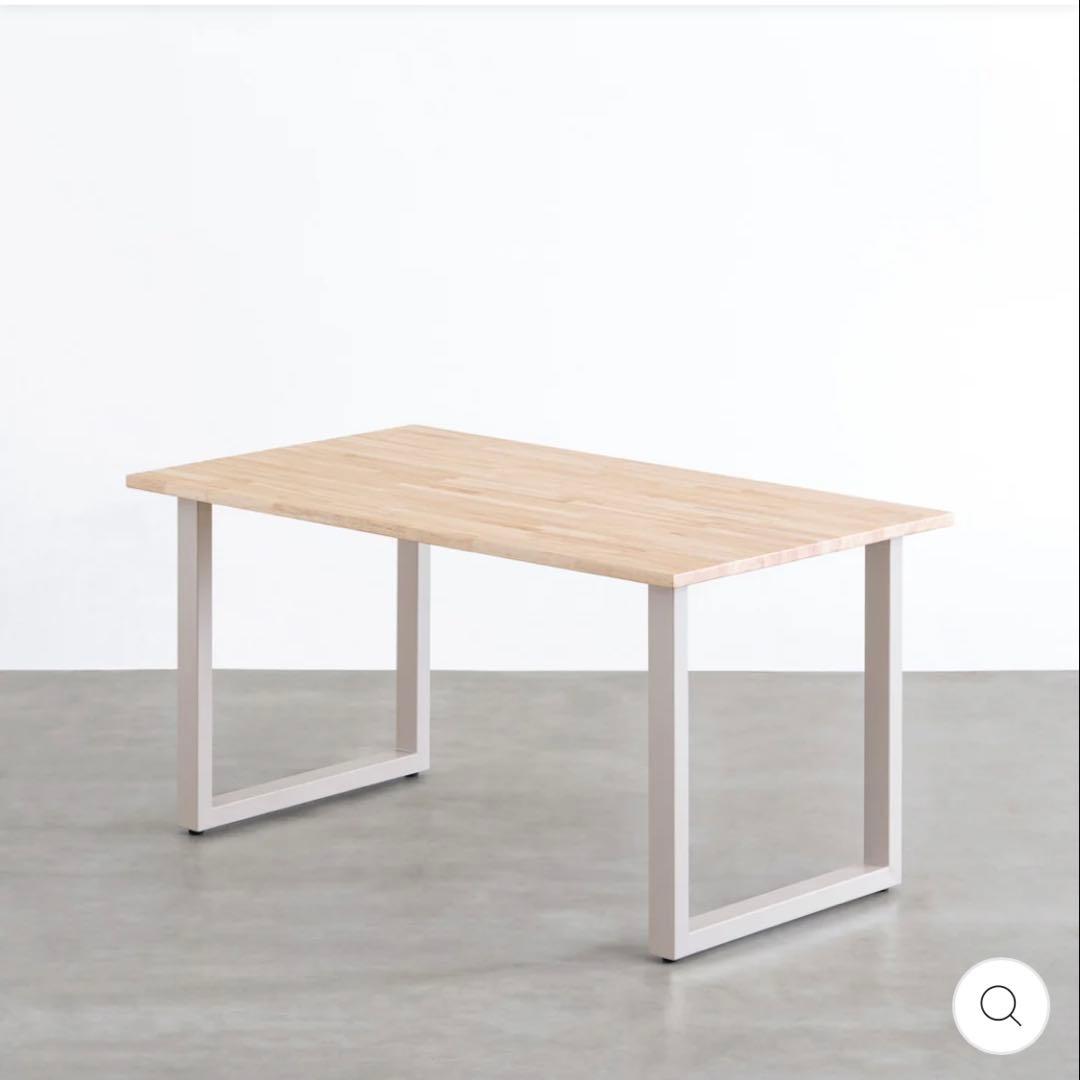 KANADEMONO デスク　ラバーウッド　ナチュラル　サンドベージュ脚