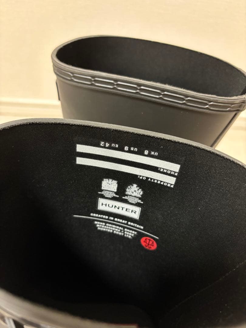 新品未使用！HUNTER ブラック 長靴 ショート丈 バックル付き