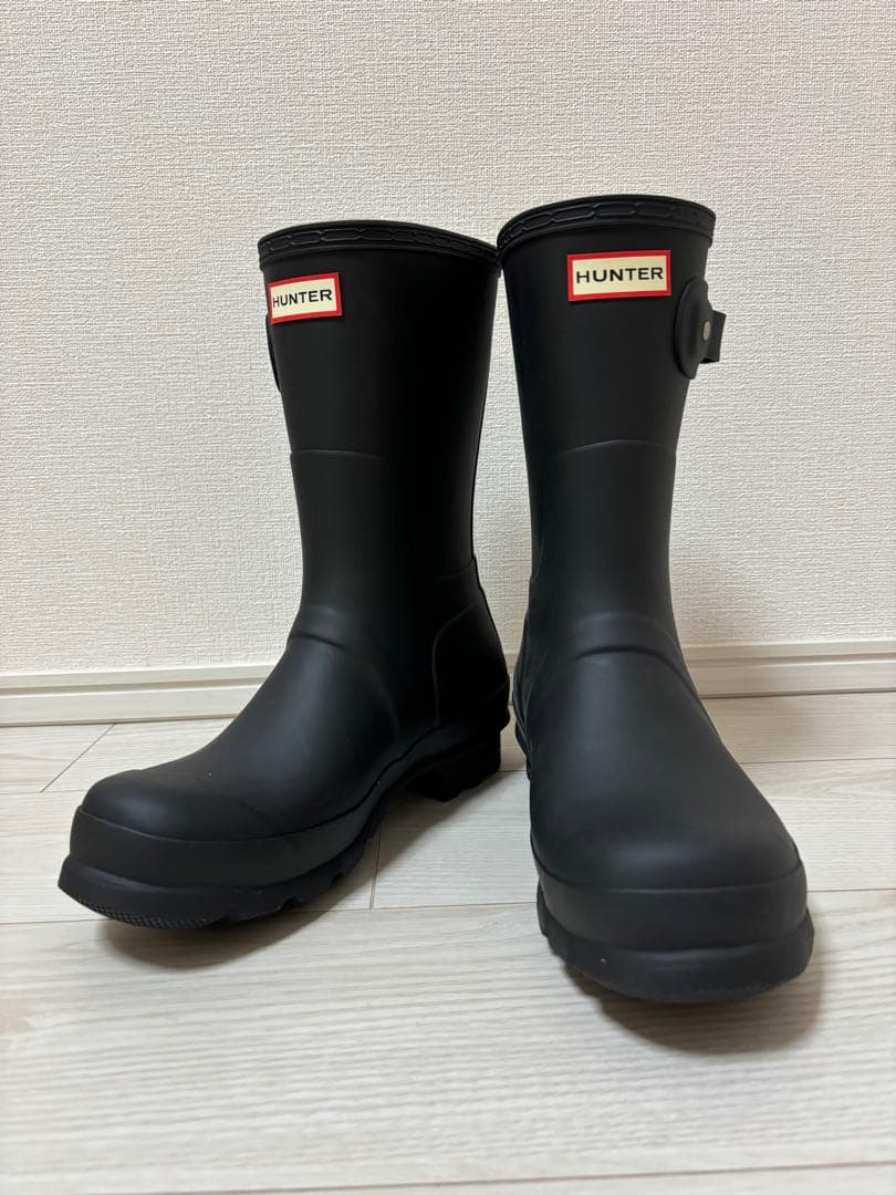 新品未使用！HUNTER ブラック 長靴 ショート丈 バックル付き