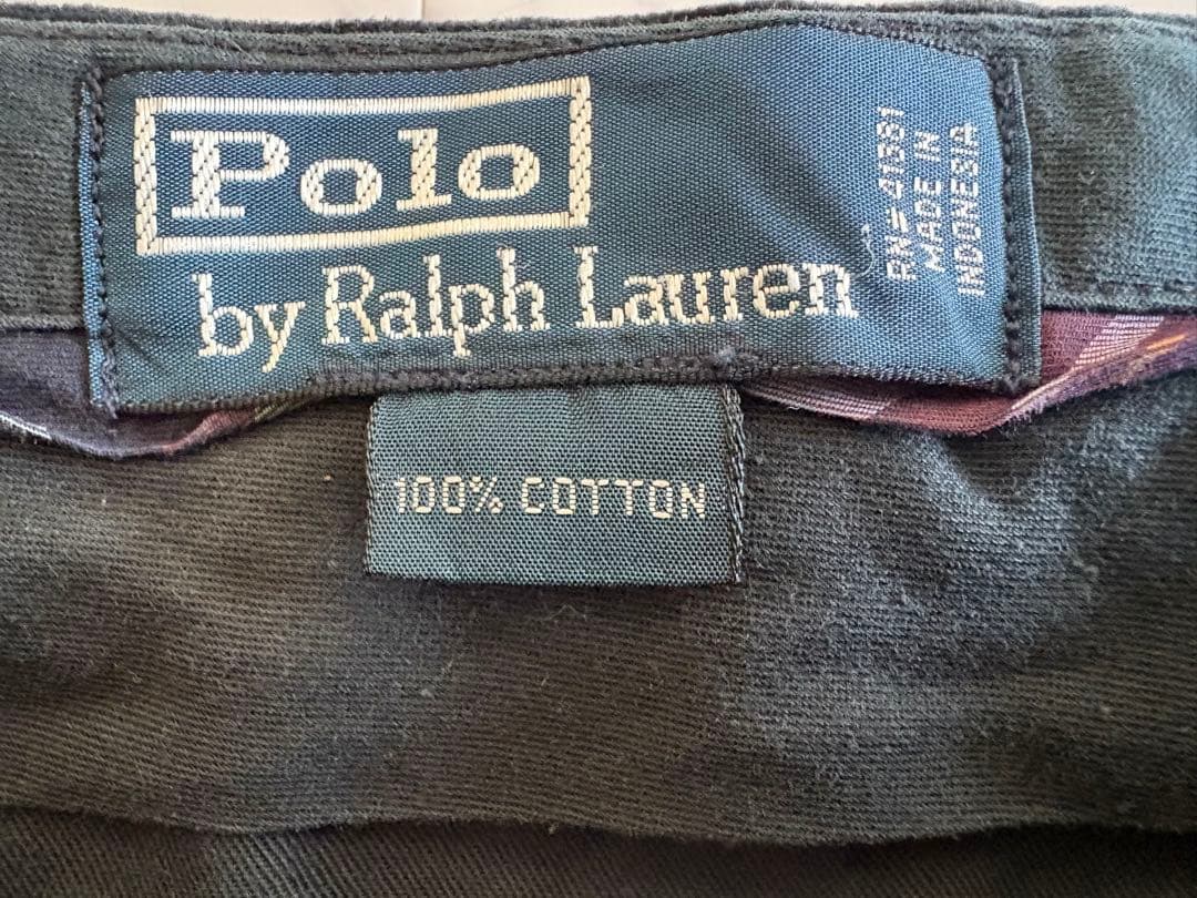 90s ラルフローレン 太畝 コーデュロイ パンツW33×L30 ブラック