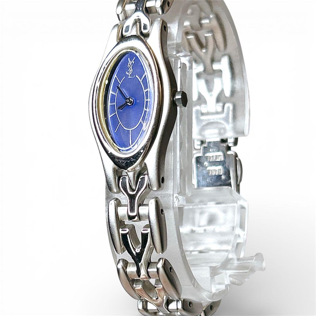 美品✨稼働品　イヴ・サンローラン　オーバル クォーツ　アクセサリー　腕時計　華奢
