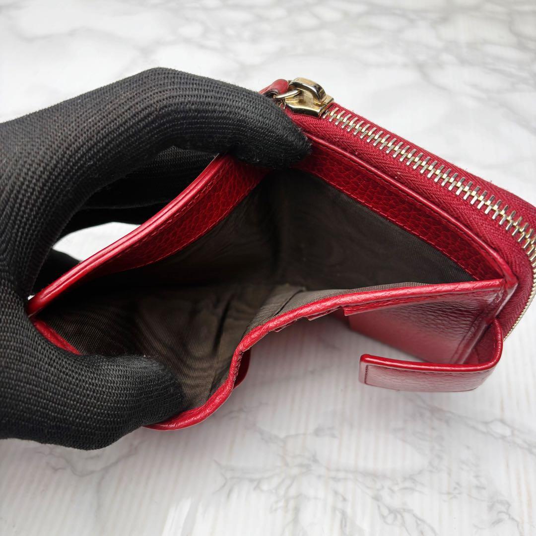 09 美品 GUCCI 二つ折り財布 コンパクトウォレット GG柄 ik6