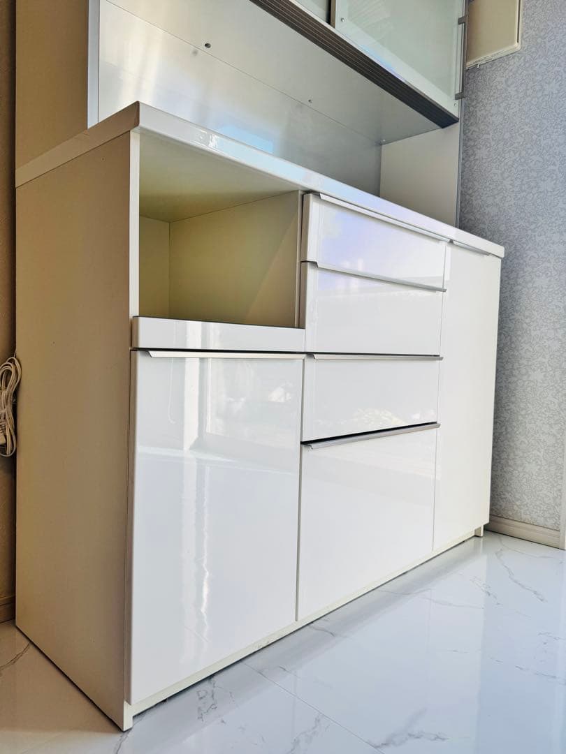 上台付き パモウナ Pamouna キッチンボード 140 食器棚 レンジ台