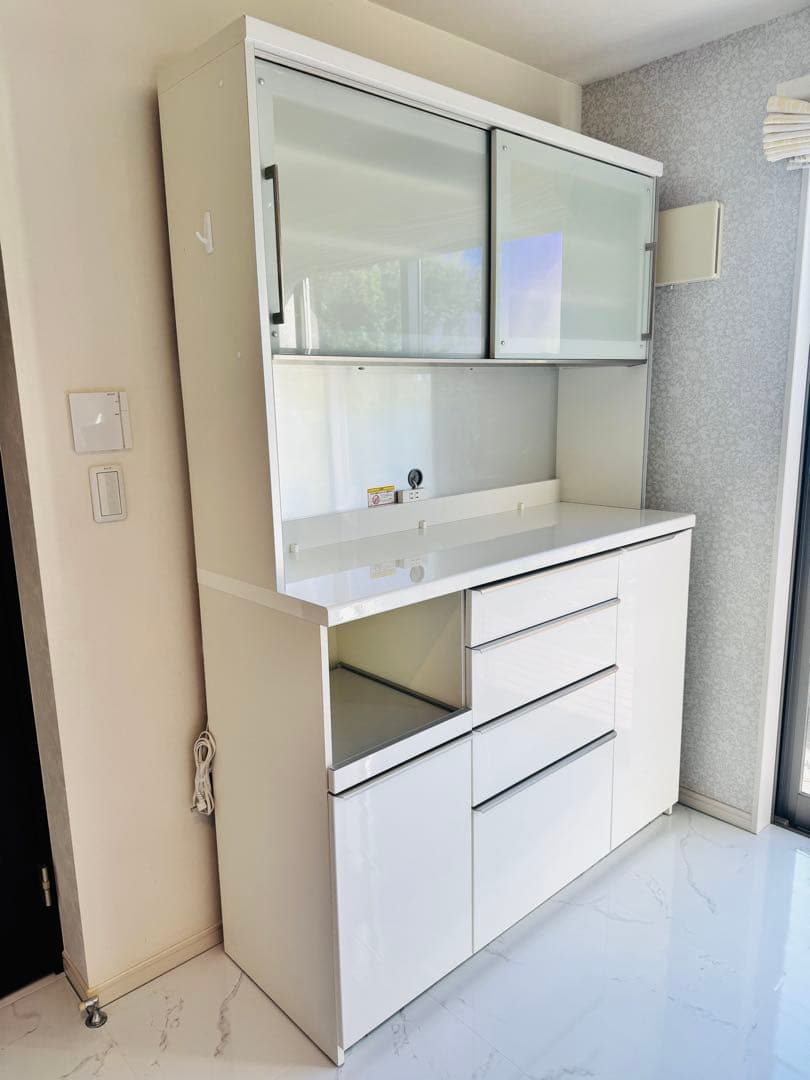 上台付き パモウナ Pamouna キッチンボード 140 食器棚 レンジ台