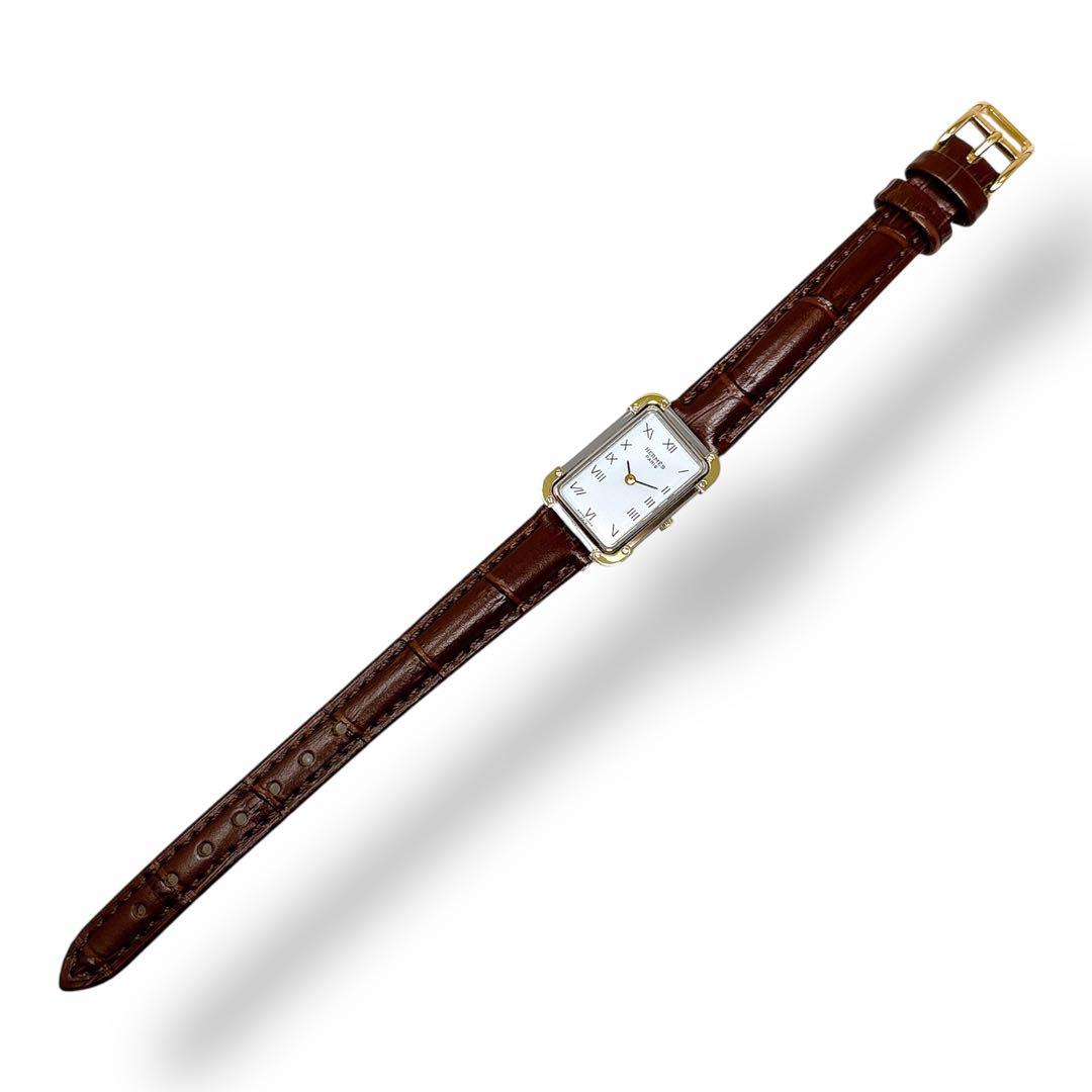 エルメス クロアジュール コンビ 革ベルト ホワイト レディース 時計 ブランド