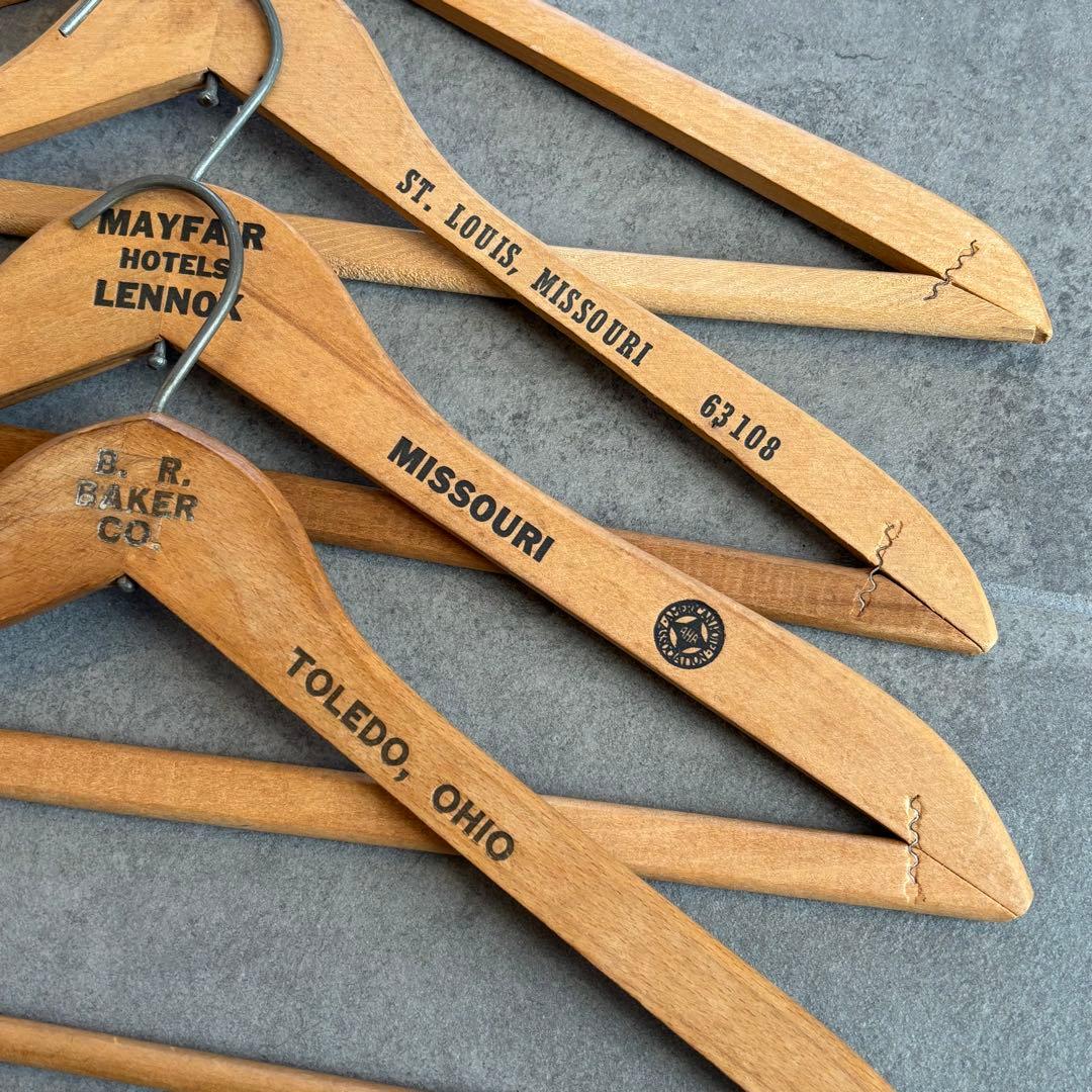 ビンテージ ウッド ハンガー 木製 アメリカ アンティーク