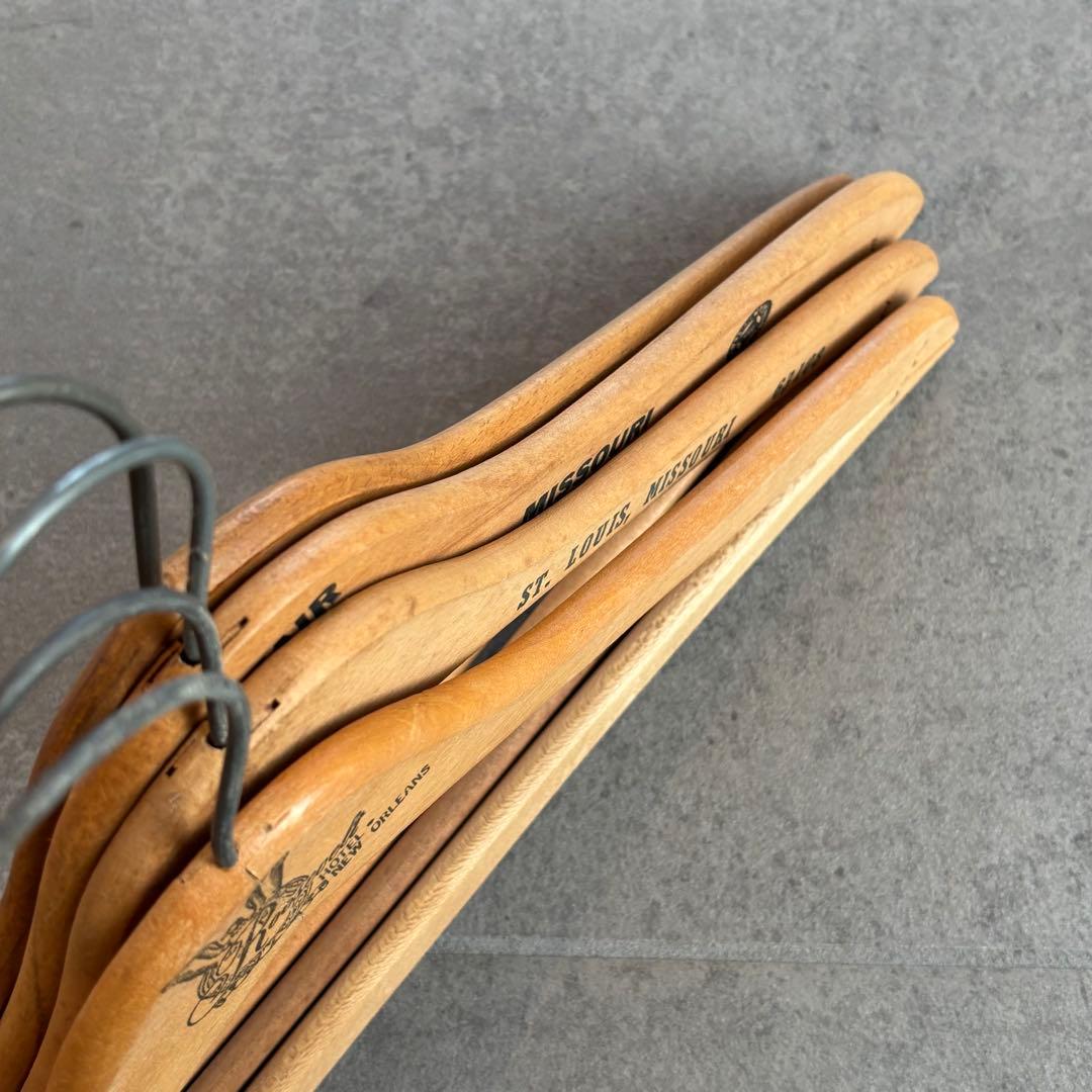 ビンテージ ウッド ハンガー 木製 アメリカ アンティーク