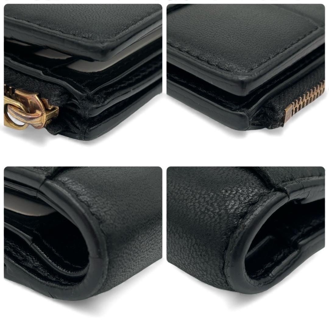 Y【超極美品】ボッテガヴェネタ 二つ折り財布 マキシイントレチャート カセット