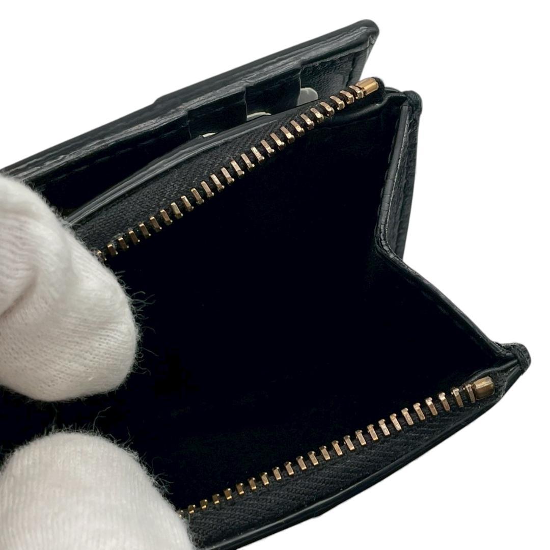 Y【超極美品】ボッテガヴェネタ 二つ折り財布 マキシイントレチャート カセット