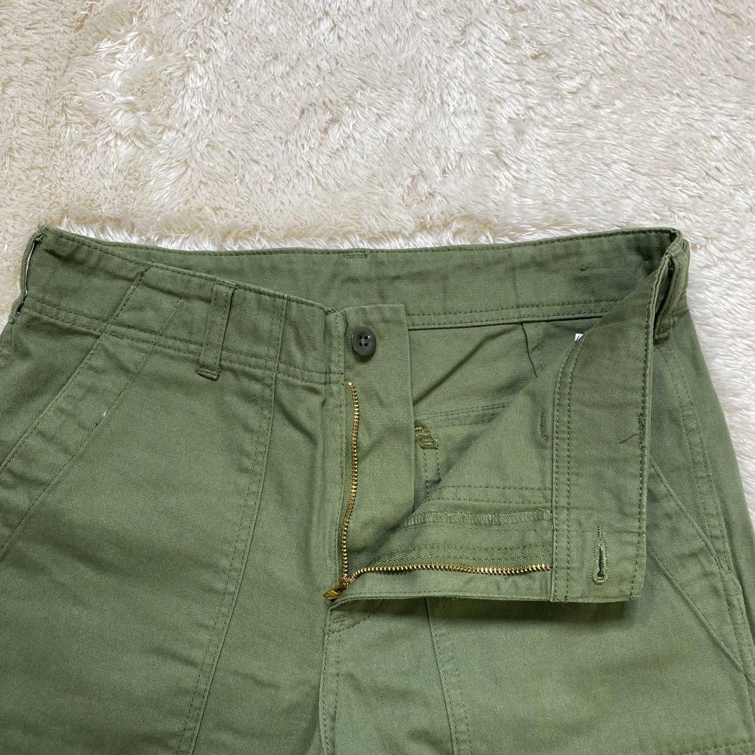 スピックアンドスパン 38 M相当 ルーズ ベイカーパンツ カーキ ミリタリー