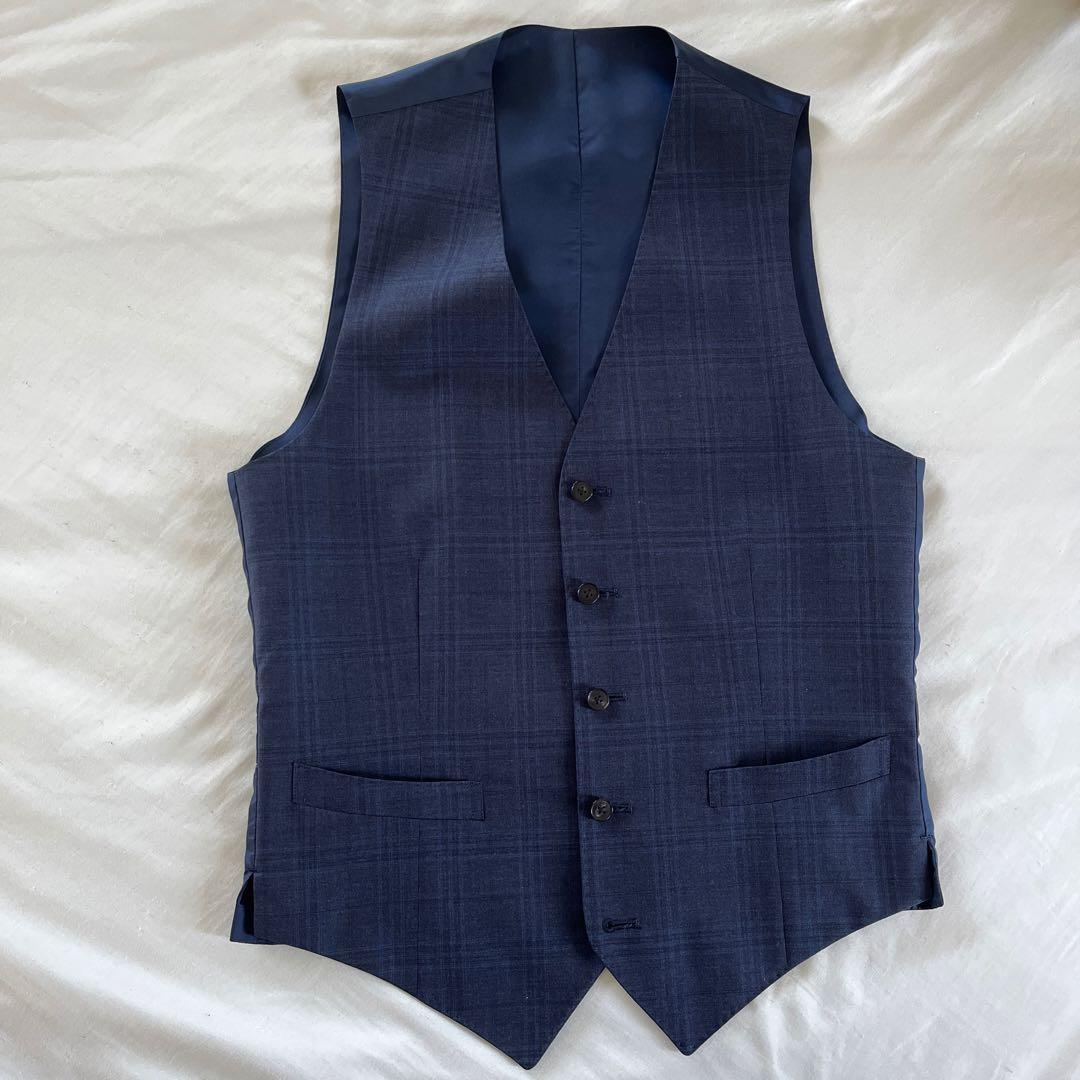 REDA ネイビー チェック柄 ダブルブレストスーツ