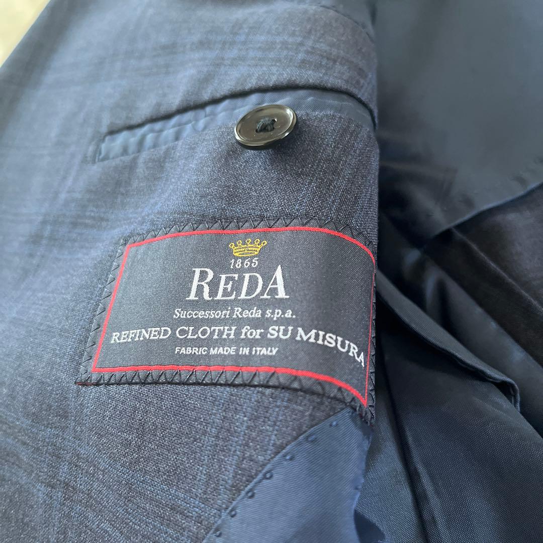 REDA ネイビー チェック柄 ダブルブレストスーツ
