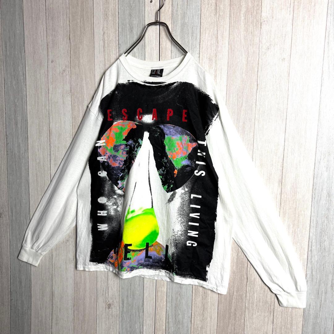 3534【限定販売品・美品】セントマイケル 両面プリント 長袖Tシャツ ロンT