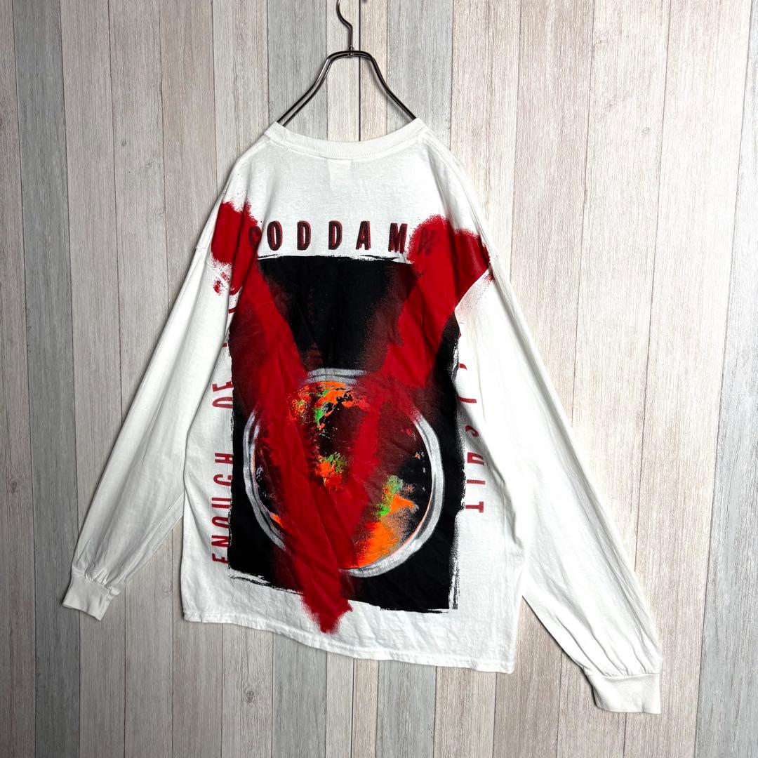 3534【限定販売品・美品】セントマイケル 両面プリント 長袖Tシャツ ロンT