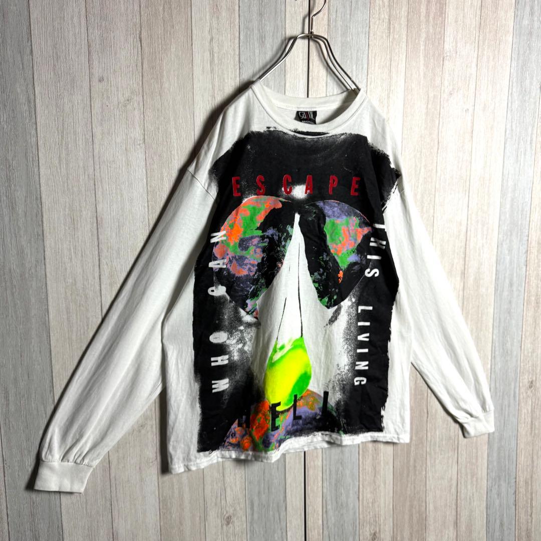 3534【限定販売品・美品】セントマイケル 両面プリント 長袖Tシャツ ロンT