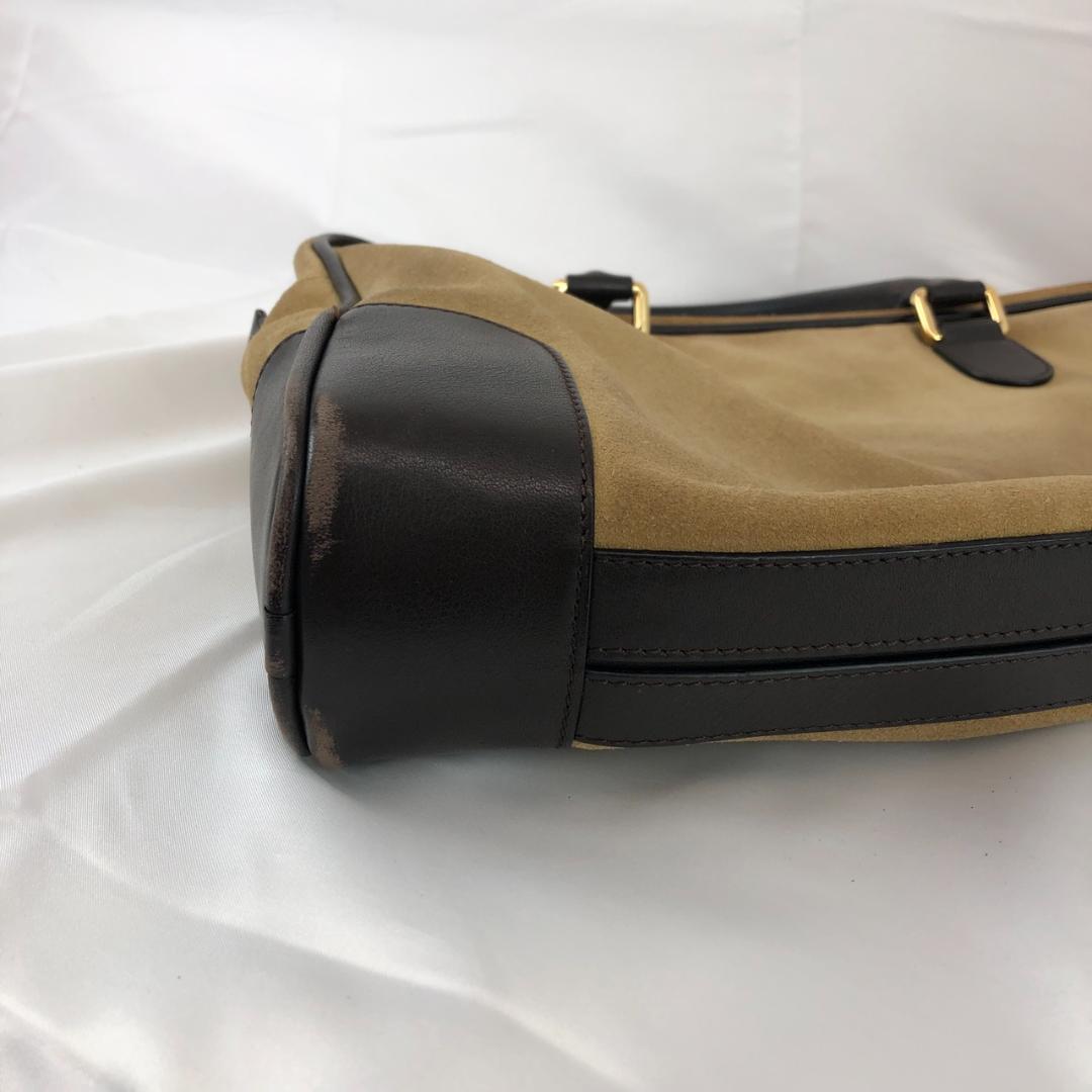 ロエベ LOEWE ベージュ スエード ビジネス バッグ