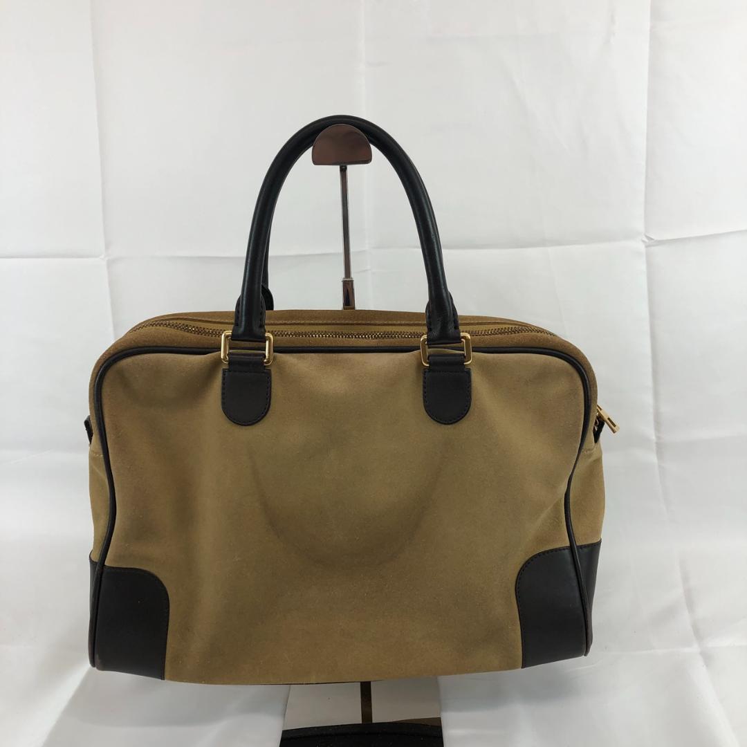 ロエベ LOEWE ベージュ スエード ビジネス バッグ