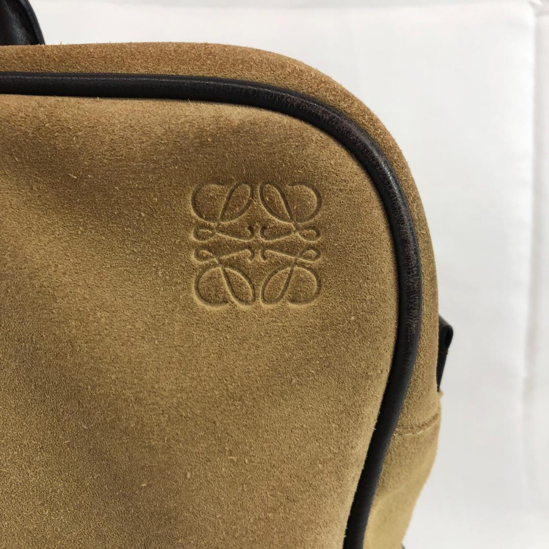 ロエベ LOEWE ベージュ スエード ビジネス バッグ