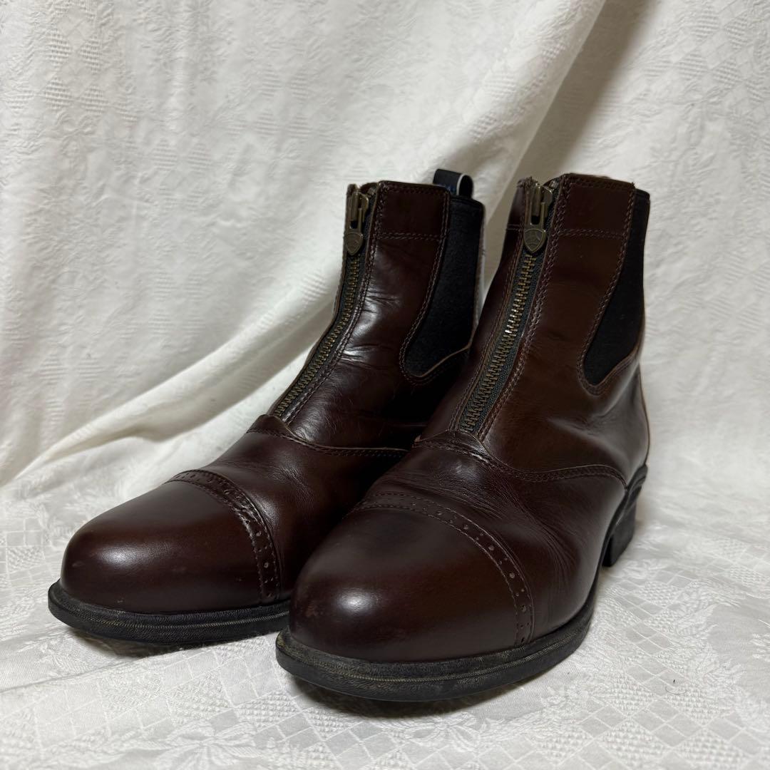 ARIAT　サイドゴアブーツ　フロントジップ　US8　26cm