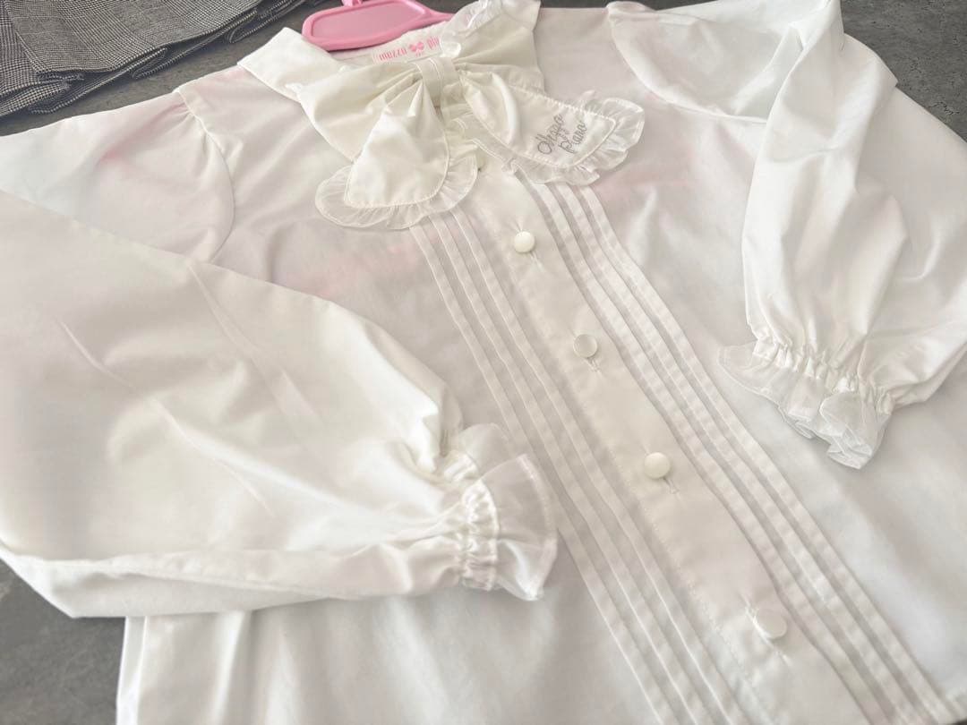 メゾピアノ セーラーカラージャケット＆プリーツスカートセット　リボンブラウス