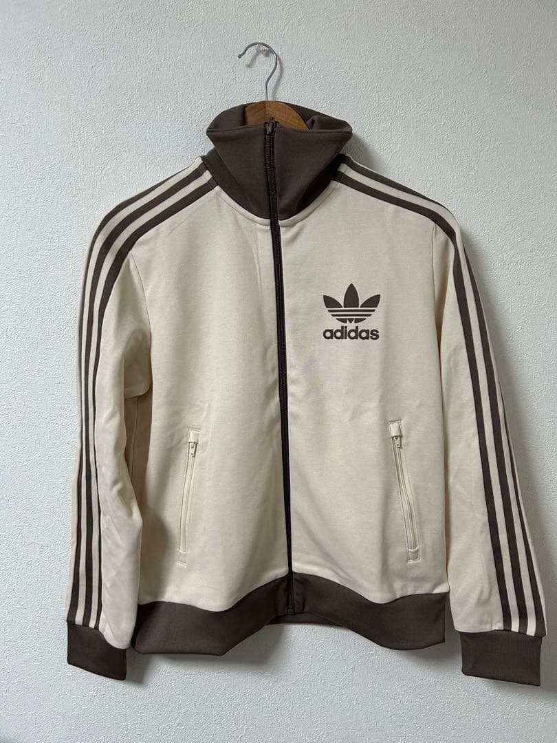 adidas クラシックトラックジャケット　ホワイト　ブラウン