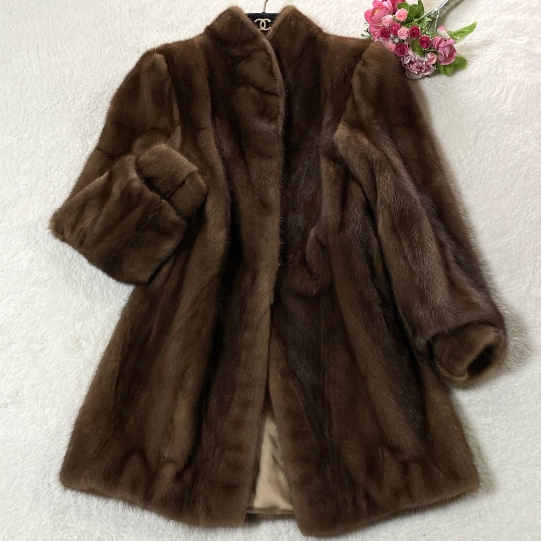 極美品● サガミンク 毛皮 ファーコート ミンクファー 毛並み○ なめし柔らか○