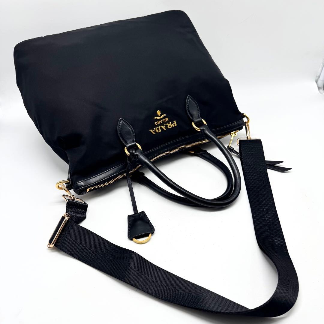 【超美品・使用感無し✨】プラダ 2way ハンドバッグ テスートナイロン レザー