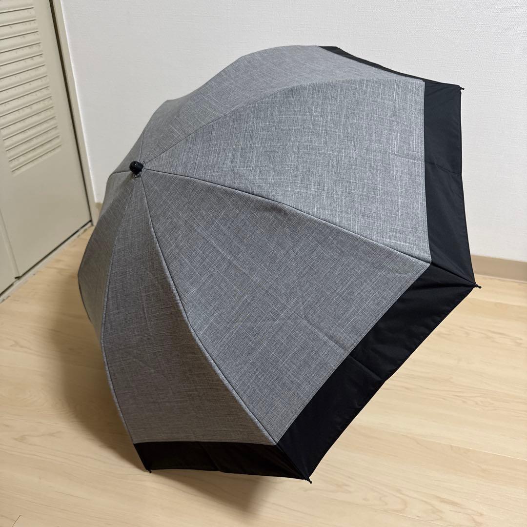 芦屋ロサブラン　日傘　2段 折りたたみコンビ　ダンガリーグレー×ブラック