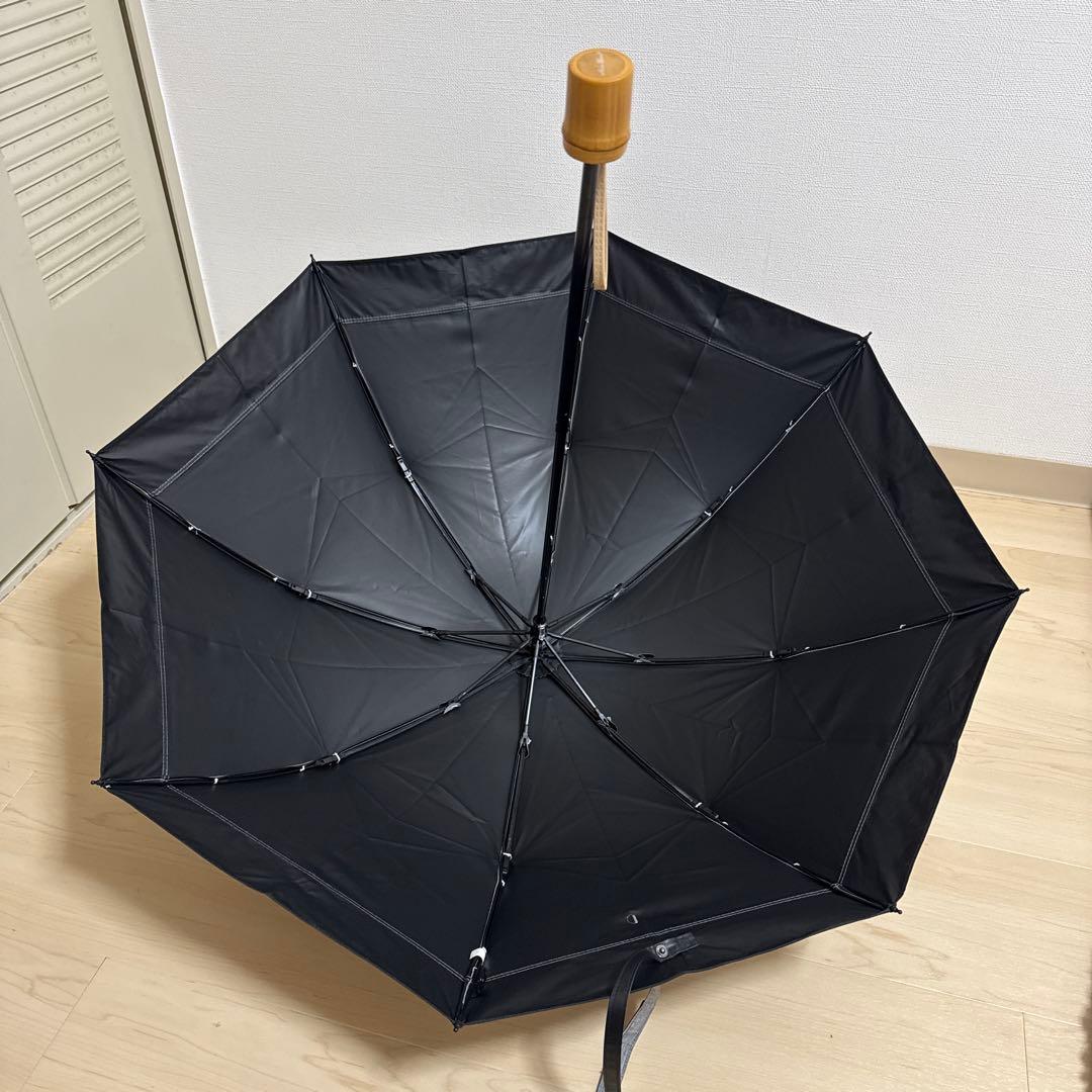 芦屋ロサブラン　日傘　2段 折りたたみコンビ　ダンガリーグレー×ブラック