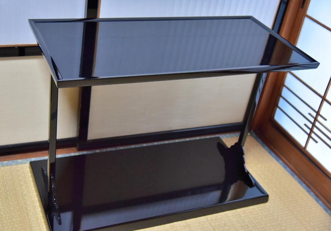 豊悦作　真塗及台子組立て式　飾り棚　利休　お茶道具／共箱