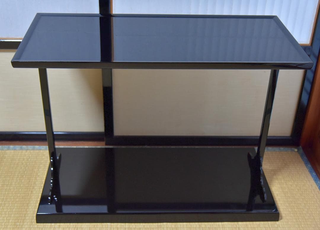 豊悦作　真塗及台子組立て式　飾り棚　利休　お茶道具／共箱