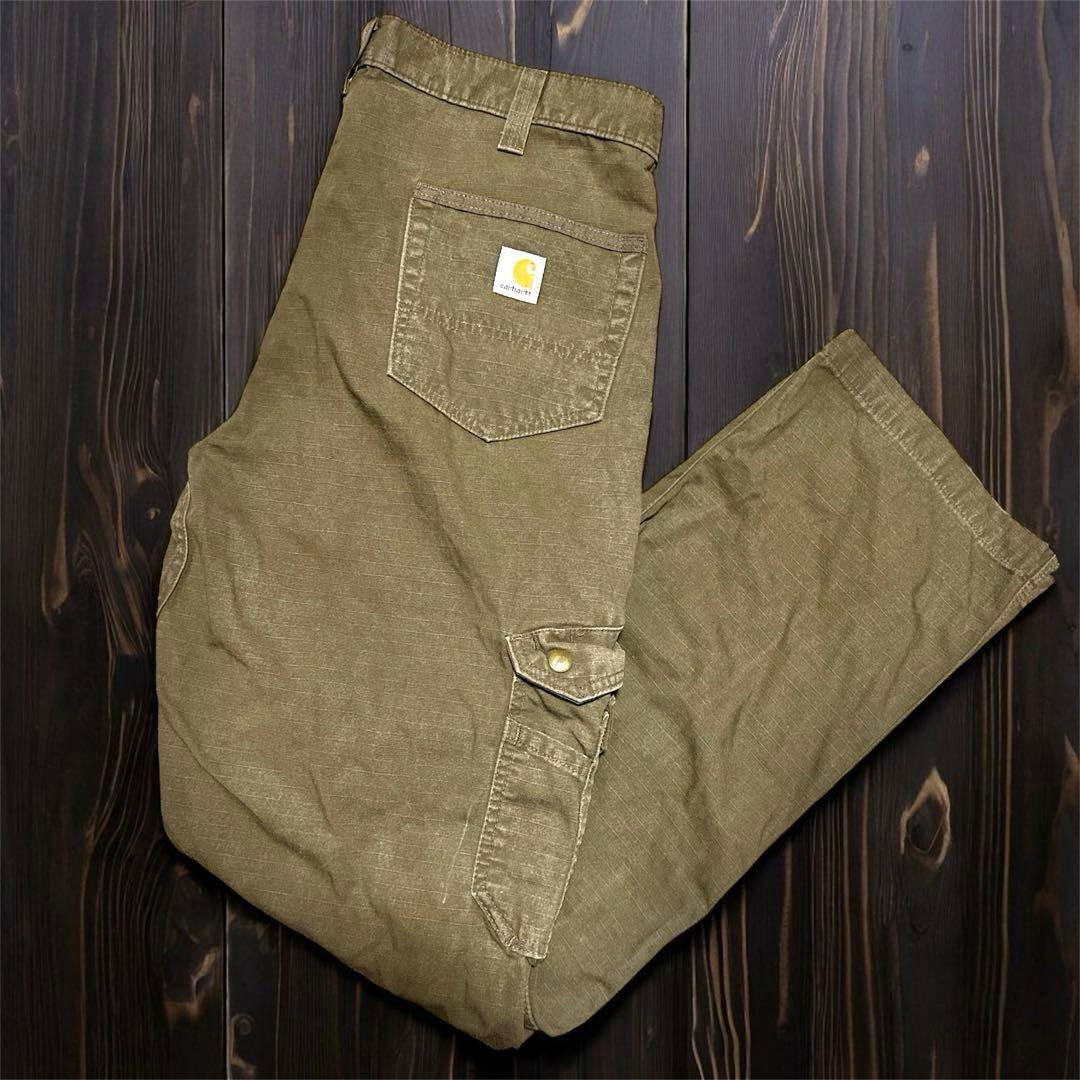 US限定✨カーハート B342 ダブルニー リップストップ カーゴパンツ W38