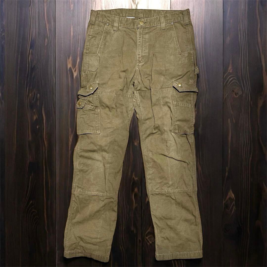 US限定✨カーハート B342 ダブルニー リップストップ カーゴパンツ W38