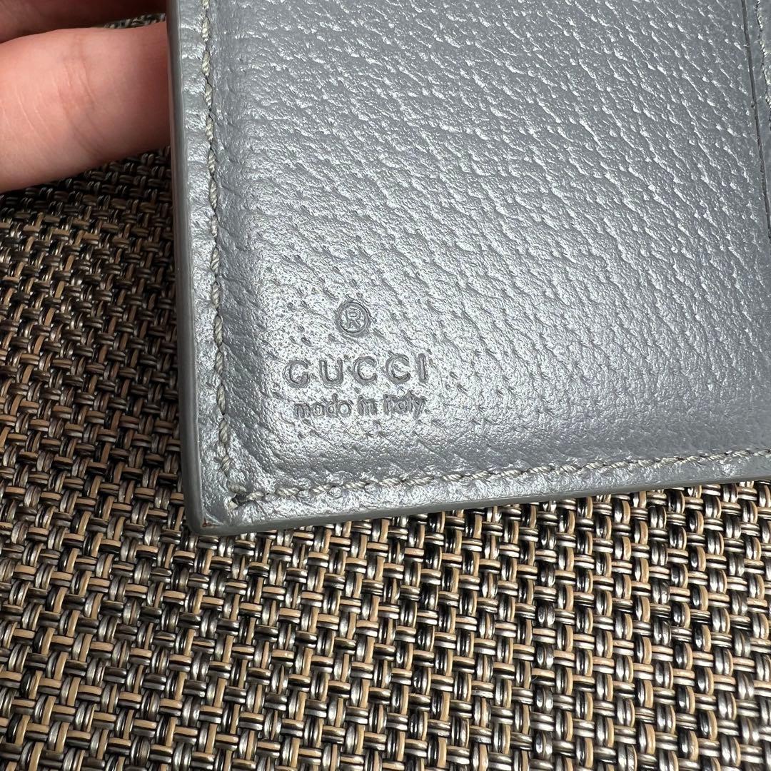 ✨極美品✨GUCCI グッチ ディテール付き　GG　三つ折りウォレット　グレー