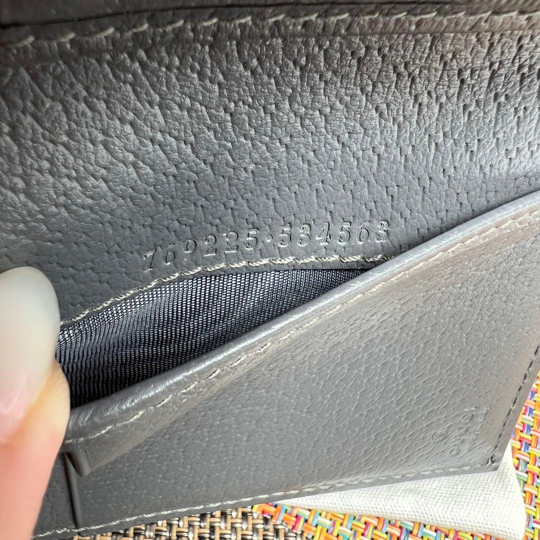 ✨極美品✨GUCCI グッチ ディテール付き　GG　三つ折りウォレット　グレー