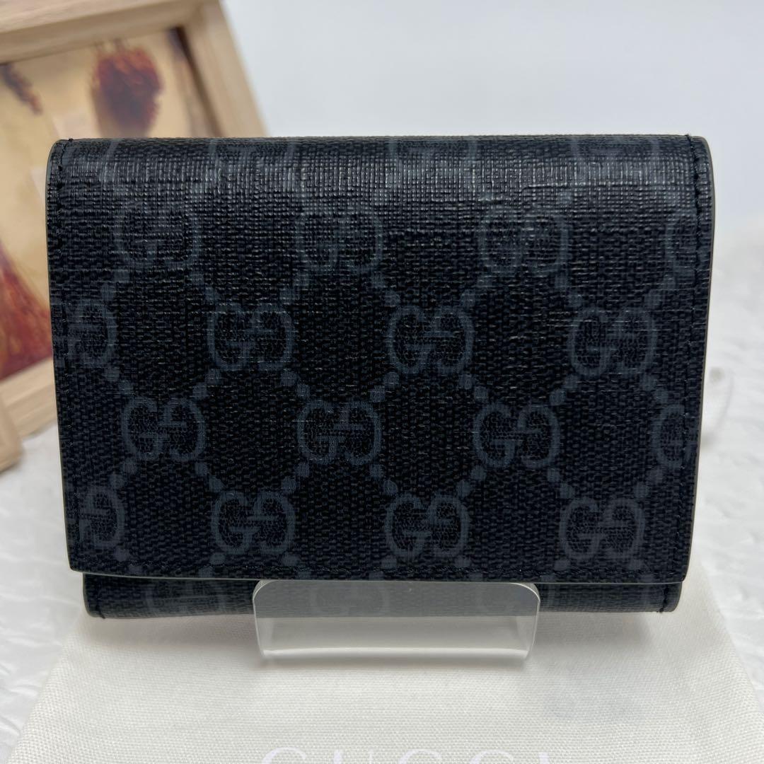 ✨極美品✨GUCCI グッチ ディテール付き　GG　三つ折りウォレット　グレー