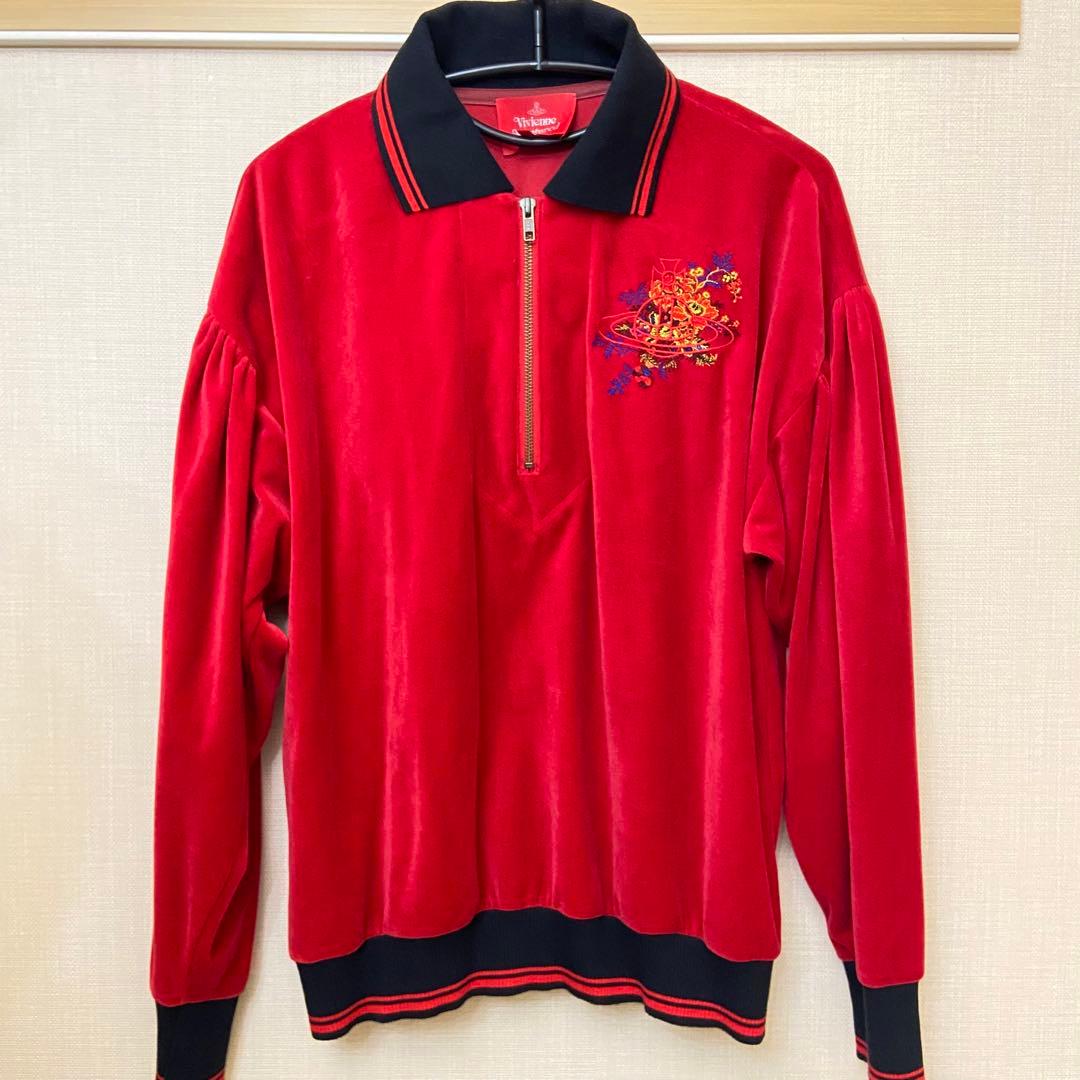 vivienne westwood ベロア ハーフジップ トップス トレーナー