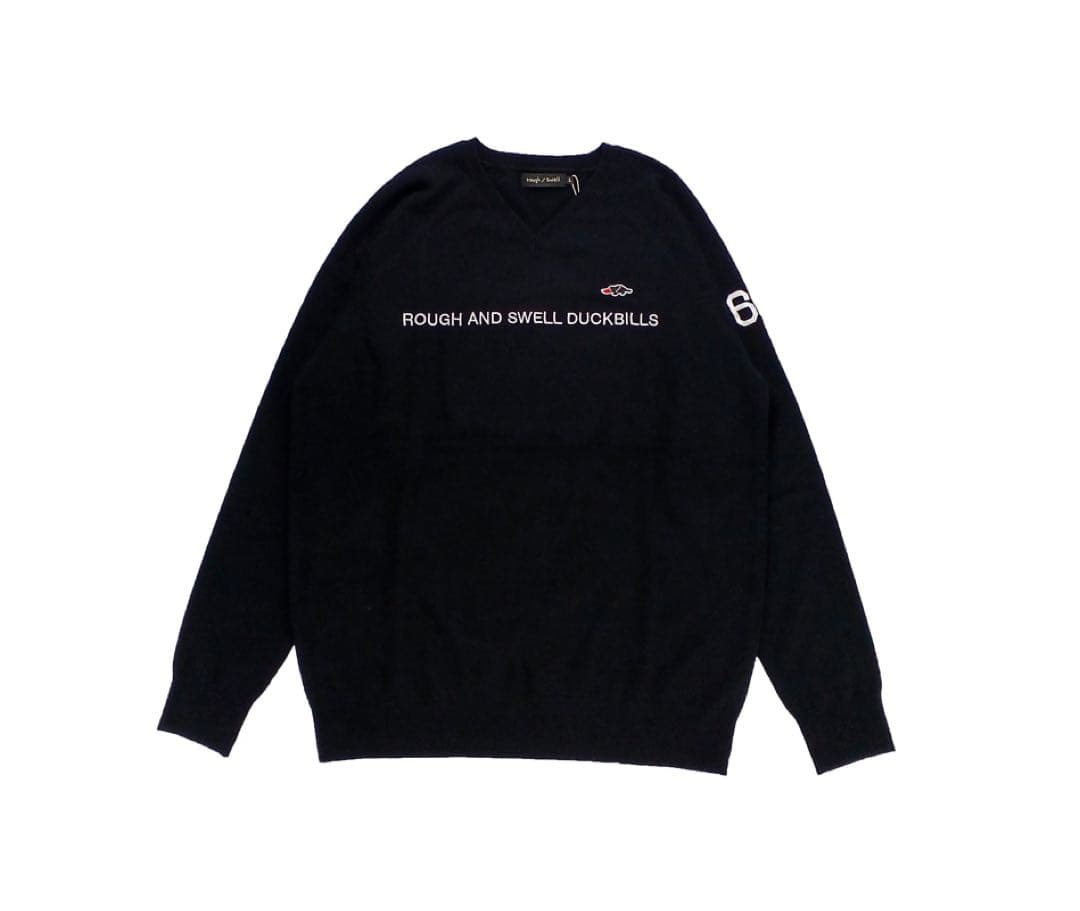 rough&swell ラフアンドスウェル Vネックセーター ブラックSサイズ