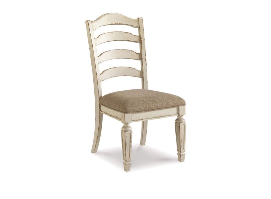 ④ ダイニングチェア　アンティーク仕上げ　白　送料込　輸入家具