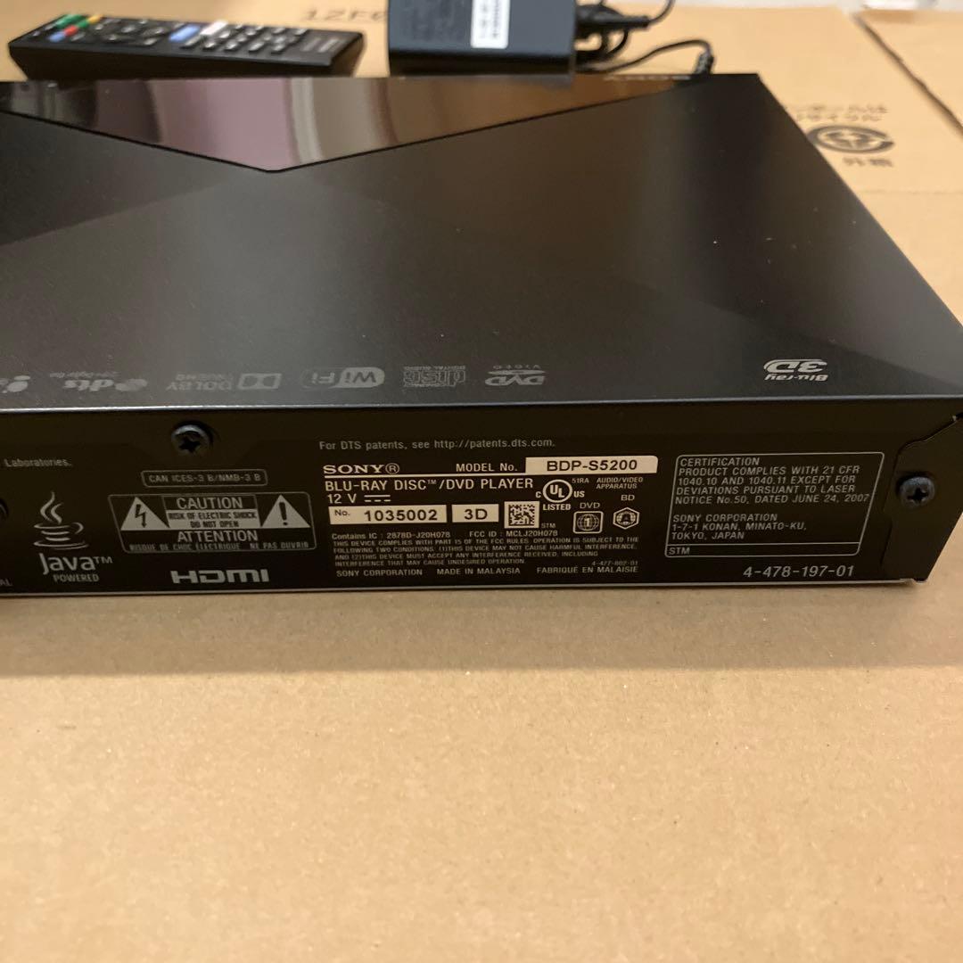 Sony BDP-S5200 ブルーレイプレーヤー　DVDリージョンフリー