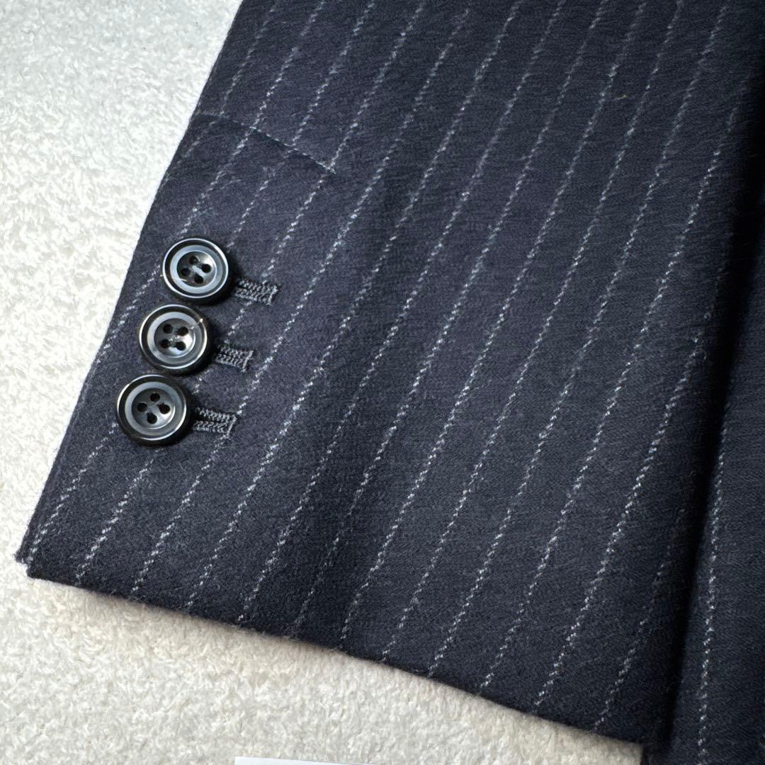 90 スーツ　CONFECT ストライプ ウール　カシミア　セットアップ