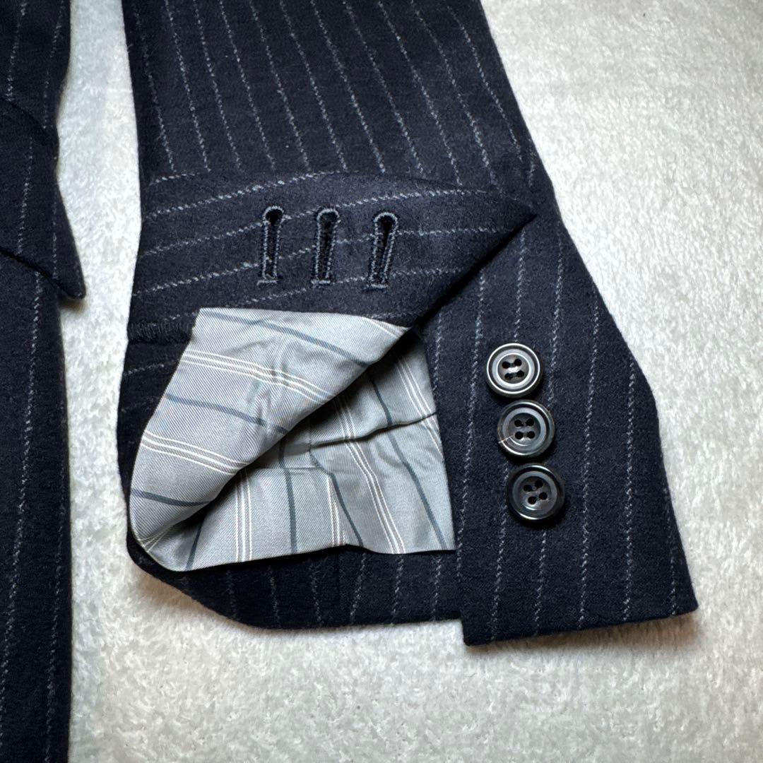 90 スーツ　CONFECT ストライプ ウール　カシミア　セットアップ