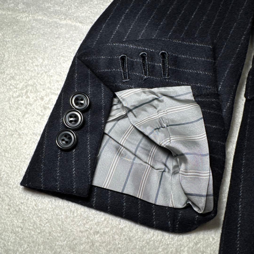 90 スーツ　CONFECT ストライプ ウール　カシミア　セットアップ