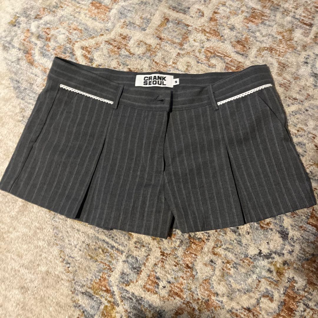 CRANK SEOUL ストライプショートパンツ グレー