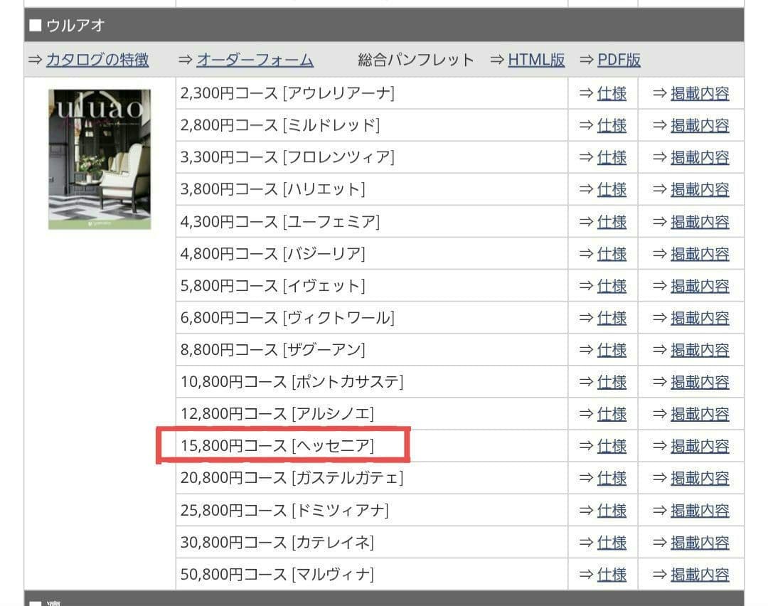 カタログギフト　ウルアオ ギフトセレクション 【ヘッセニア】