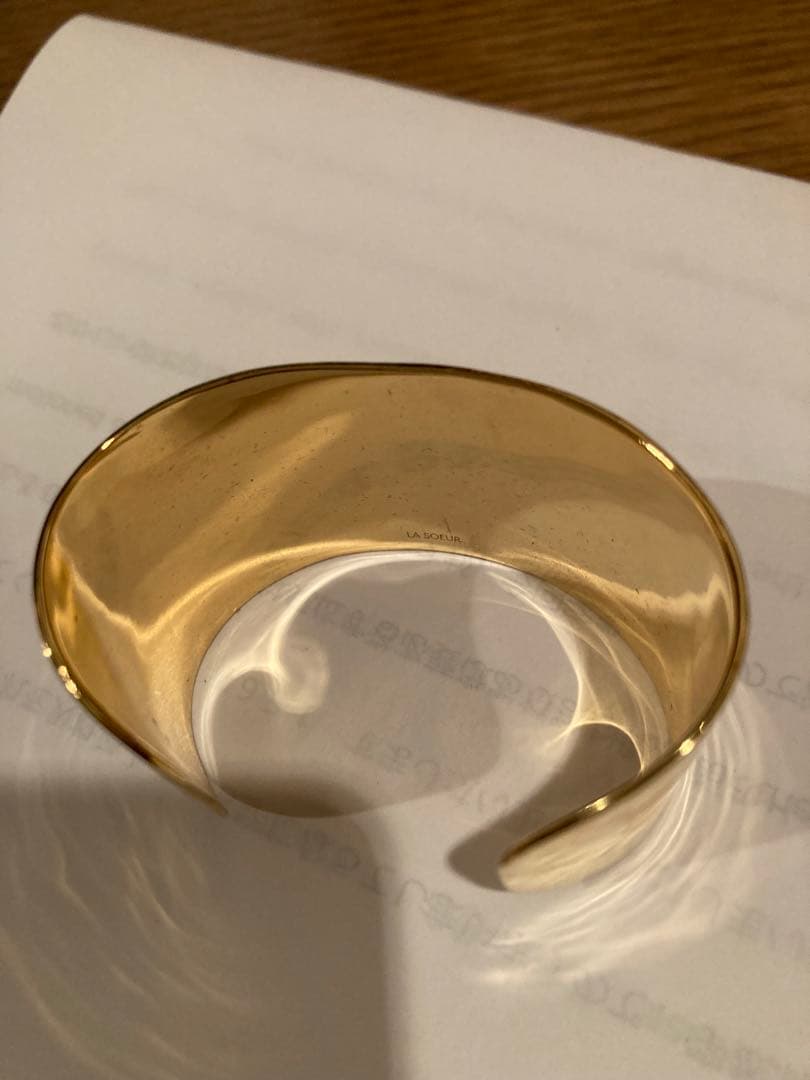 新品　ラスール⭐︎ワイド　カッコいいバングルM/L ゴールド
